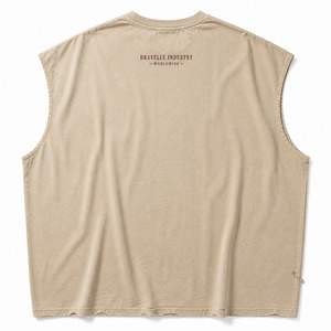 <b>Y2K</b> Heavyweight Cotton Muscle Tee | Oversized Sleeveless Cutoff Tank <b>Top</b> | "Property Of 14" Graphic Print | Streetwear Gym Shirt - Product Image 4