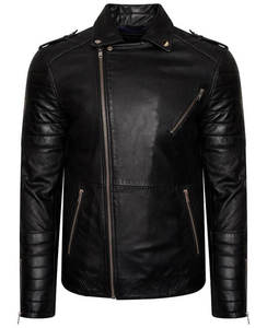 Veste d'hiver en cuir vintage pour homme, style bomber, couleur personnalisée, coupe ajustée, veste de motard, col long, design haute couture - Product Image 3