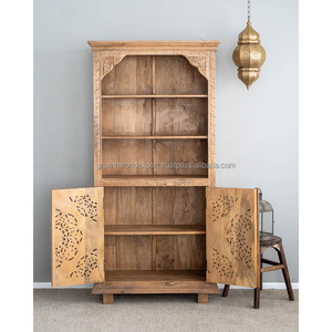 ตู้เสื้อผ้า2ประตูและ3ชั้นสำหรับห้องนั่งเล่นห้องนอนหรูหราเฟอร์นิเจอร์ชั้นหนังสือทำด้วยมือทำจากไม้แกะสลักตามธรรมชาติระดับพรีเมียม - Product Image 2