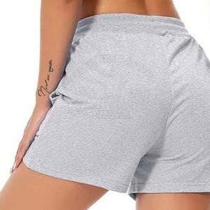 Shorts Casuales Personalizados con Logotipo para Mujer |   Pantalones Cortos Deportivos Gris Jaspeado de Peso Pesado |   Ropa Deportiva y de Descanso al por Mayor - Product Image 5
