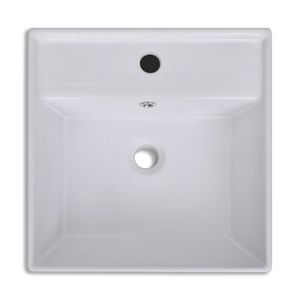 16.1 bianco "x 16.1" lavabo in ceramica con Overflow e rubinetto - Product Image 5