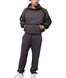 Survêtements de meilleure qualité délavés à l'acide Survêtement évasé respirant imprimé bouffant Vintage délavage élégant Hip Hop survêtements pour hommes - Product Image 1