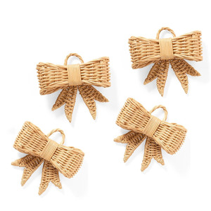 <b>Christmas</b> ornament wholesale supply eco friendly rattan bows competitive price bow shaped ornaments - Product Image 1