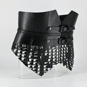 <b>Black</b> Genuine Lambskin Leather Women <b>Corset</b> Waist Belt Shapewear Custom Color Sample & Customization Service Available - Product Image 3