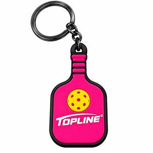 Llavero de pickleball Topline con forma de botella, de silicona rosa, antideslizante, ligero, portátil, personalizado para entrenamiento de pádel - Product Image 1