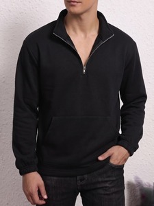 Custom Best Selling Breathable <b>Men</b> Half Zip <b>Sweatshirts</b> In Stock Low Price <b>Men</b> Half Zip <b>Sweatshirts</b> Pocket Design Regular Fit - Product Image 3