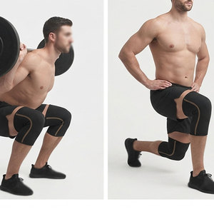 Genouillères en néoprène unisexe avec coutures plates, couleur personnalisable, idéales pour l'exercice, les mouvements athlétiques et les séances de musculation. - Product Image 6