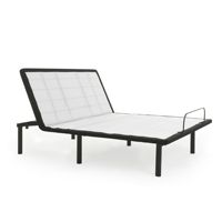 Lit à base réglable, taille Queen, avec fonction de relevage de la tête, design moderne, structure en acier