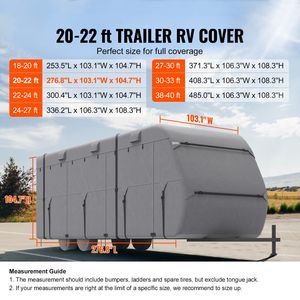 Copertura per Roulotte da Viaggio 20-22 Piedi, 4 Strati in Tessuto Non Tessuto, Impermeabile, Antivento, Antistrappo per Camper Classe C - Product Image 2