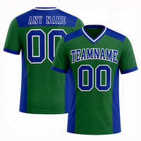 Maillot de football américain personnalisé, impression par sublimation, 100% polyester, OEM, respirant, col en V, unisexe, manches courtes, couleur unie
