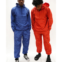 Fabricants de vêtements – Survêtements coupe-vent 2-en-1 décontractés en nylon léger à séchage rapide, avec logo personnalisé, fermeture éclair et cordon de serrage