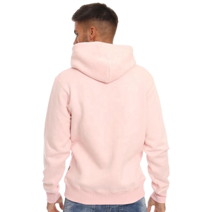 <b>Men's</b> <b>Pink</b> Hooded <b>Sweatshirt</b> Regular Fit Cotton French Terry Solid Color Casual Autumn Wear With Front Pocket - Product Image 2