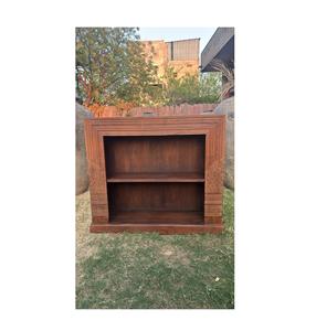 Modern Luxury 2-Tier Wooden Solid Wood <b>Leaning</b> <b>Bookshelf</b> Industrial Style Storage for Home Office and Dining Room - Product Image 1