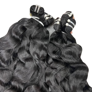 100% capelli umani cambogiani grezzi extension onda naturale in trama all'ingrosso nastro legato Bundle vari colori grande Stock disponibile