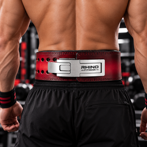 เข็มขัดยกน้ำหนัก Rhino Fitness สีแดง ทำจากนีโอพรีน ปรับได้ รองรับหลังส่วนล่าง พร้อมการป้องกันระดับมืออาชีพสำหรับผู้ใหญ่ - Product Image 5