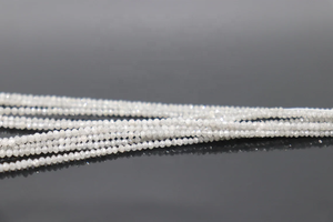 Cuentas de Rondelle facetadas de diamante blanco natural 1,8-2,2mm 38 cm Cuenta de Rondelle de diamante para la fabricación de joyas hechas de piedra natural - Product Image 3