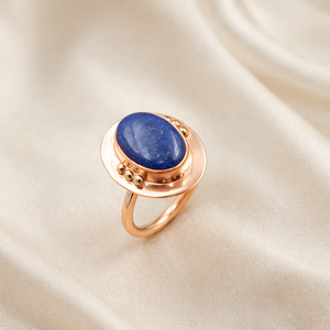 Natural Lapis Lazuli Gemstone <b>Ring</b> 925 Sterling Silver <b>Brass</b> Ball Design Rose Gold Yellow Gold Plated Handmade Jewelry <b>Ring</b> - Product Image 3