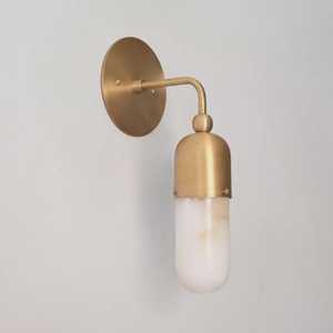 Applique murale moderne en laiton, luminaire rond d'intérieur, lampe décorative pour entrée, design léger - Product Image 2