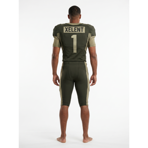 Ensemble d'uniformes de football américain personnalisés pour hommes, en polyester et spandex épais, équipement professionnel – Maillot et pantalon de l'équipe avec logo brodé, taille XS - Product Image 2