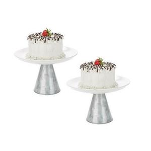 Set of 2 Galvanized <b>Cake</b> <b>Stand</b> For Table Top Accessories Chocolates Dessert <b>Stand</b> For Wholesale Supplier - Product Image 1