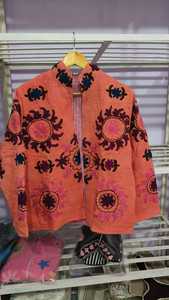 Chaqueta de Algodón con Bordado Floral y Cuello Mandarín, Estilo Chic Prairie de Primavera, Manga Larga - Product Image 4