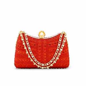 Bolso de noche elegante rojo para mujer Clutch P24385 - Product Image 3