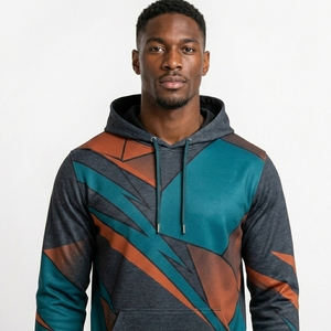 Sweat à capuche personnalisé pour homme, sublimation, streetwear moderne, conçu avec un tissu léger, impression intégrale. - Product Image 5