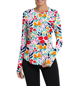 เสื้อผ้าพิมพ์ลายดอกไม้สวยงาม ผ้ายืดโพลีเอสเตอร์ พิมพ์ลายด้วยความร้อน สำหรับทุกเพศทุกวัย ป้องกันแสงแดด UPF50+ เหมาะสำหรับตกปลา สวมใส่ง่าย - Product Image 1