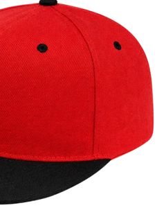 Customized Red Black <b>Flat</b> Brim Snapback <b>Cap</b> For Men Women Adjustable Cotton Baseball Hat Casual Streetwear Premium Quality - Product Image 4