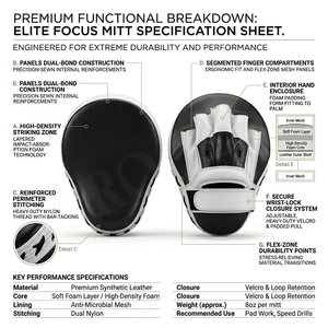Guantes de Boxeo para Entrenamiento, Almohadillas de Enfoque con Núcleo de Espuma de Alta Densidad, Costuras Dobles Reforzadas, Bloqueo de Muñeca Seguro y Zona Flexible de Durabilidad - Product Image 2