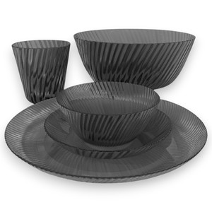 Assiettes écologiques à motif côtelé PGT MIT (lot de 6 couleurs) pour la maison et le camping - Product Image 6