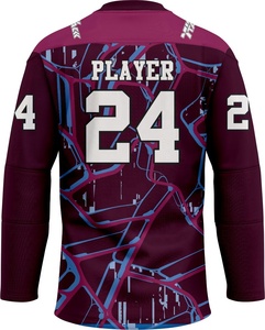 Camiseta de hockey sobre hielo ajustada de alta calidad, diseño personalizado con logotipo de nombre de equipo, camisas de sublimación al por mayor, ropa de hockey sobre hielo - Product Image 2