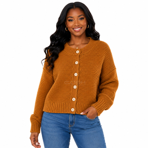 Cosh International Sisterhood Sorority Elegant Women's Acrylic Knit <b>Cardigan</b> <b>Sweater</b> Spring Solid Color Button Front Halter - Product Image 3