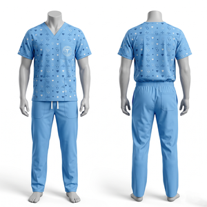 Conjunto de Uniforme Médico para Hombre, Azul Marino, 170 GSM, Polialgodón, Estampado, Personalizado con Bordado, Serigrafía y Transferencia Térmica de Logotipo - Product Image 4