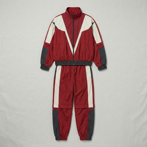 Wholesale Retro Color Block Windbreaker Tracksuit Set Zip Up <b>Track</b> <b>Jacket</b> Jogger Pants Custom Sportswear - Product Image 1