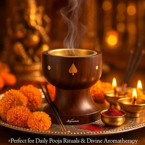 Support à encens en bois fait main pour Dhoop, Batti, Bakhoor, Loban – Idéal pour la maison, le temple et la salle de prière - Product Image 2