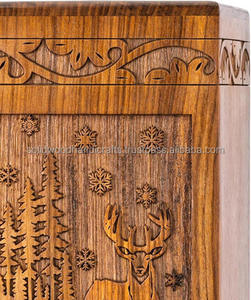 Urne funéraire en bois artisanale, très demandée, pour cendres d'adultes, urnes funéraires pour enterrement. - Product Image 4