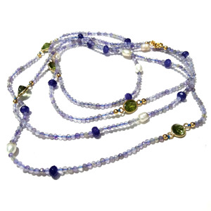Collar de Perlas de Agua Dulce con Cuentas de Plata de Ley Chapada en Oro de 18K, Estilo Bohemia, Piedra Natural, Joyería Unisex Certificada para Mujer - Product Image 1