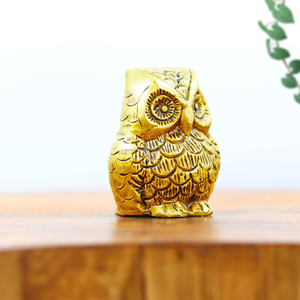 Estatua de Búho Art Deco de Latón Sólido Dorado Vintage, Hecha a Mano, Duradera, Impermeable, Personalizable, Figura Decorativa para el Hogar, Oficina o Escritorio - Product Image 4