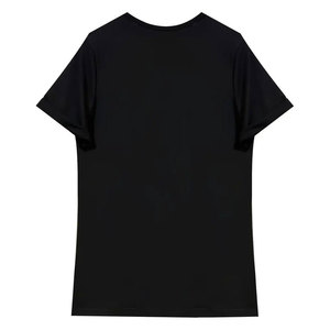 เสื้อยืดผู้หญิงสีดำ พิมพ์ลายตัวอักษร Happy ประดับเพชร คอทรงโอ แขนสั้น สวมใส่สบาย ทรงหลวม ผ้าเจอร์ซีย์คอตตอน 100% - Product Image 2