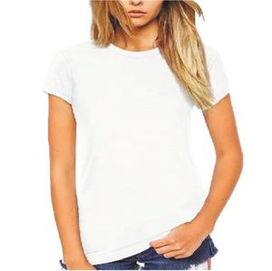 Camiseta de Cuello Redondo para Mujer, Corte Ajustado, Camiseta Básica Lisa de Manga Corta para Chicas - Product Image 1