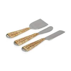 <b>Cheese</b> Spreader for Restaurant Home Hotel Use Wooden Handle Stainless Steel Silver Finished <b>Cheese</b> <b>Knife</b> <b>Set</b> With <b>Cheese</b> Slicer - Product Image 3