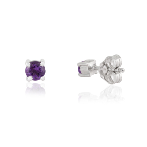 Magnifiques boucles d'oreilles clous artisanales en argent sterling 925 avec améthyste naturelle, pierre de naissance de février, bijoux pour usage quotidien - Product Image 5