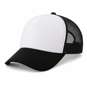 Summer Custom Trucker Bomber <b>Hat</b> Canvas Polyester Plain Solid Color Mesh Cap 6-Panel High Profile Foam Back Snapback Adjustable - Product Image 4