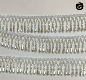 Black <b>Beaded</b> Fringe Refratex India BF770 <b>Curtain</b> & Garment Use 3" Size Good Quality Made in India Factory Price - Product Image 6