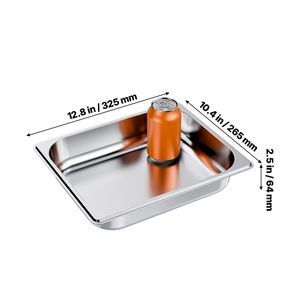Set di 4 Vaschette per Buffet in Acciaio Inox 1/2, Profondità 2,5 Pollici, Antiaderenti, per Ristoranti e Hotel, Riutilizzabili e Antiruggine - Product Image 4