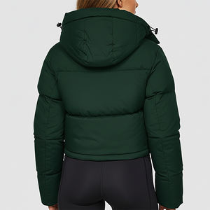 Chaqueta acolchada de alta calidad con cierre de cremallera, estilo crop top, para mujer, nueva, a la moda, de color sólido, tipo burbuja. - Product Image 2