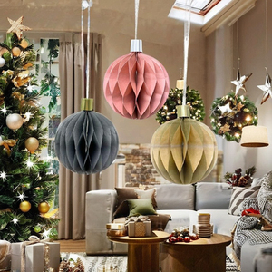 Bola de papel colgante para múltiples ocasiones, decoraciones para bodas, Año Nuevo, escuela, Día de San Valentín, adornos de árbol de bolas - Product Image 6