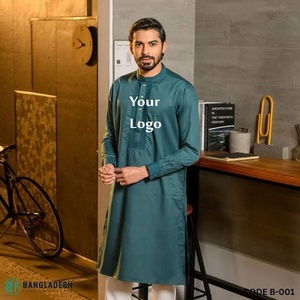 Robes imprimées en aluminium multicolore en pur coton de haute qualité pour couples motif solide Kurta pyjama grande taille tricoté exportation - Product Image 5