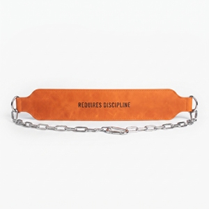 Cinturón de soporte lumbar de cuero con cadena para levantamiento de pesas, entrenamiento de fuerza, cinturón ajustable con doble anillo para hombres, unisex - Product Image 5